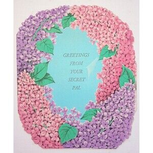 Vintage Die Cut Valentine's Card From Secret Pal Flowers Hyacinths 1951